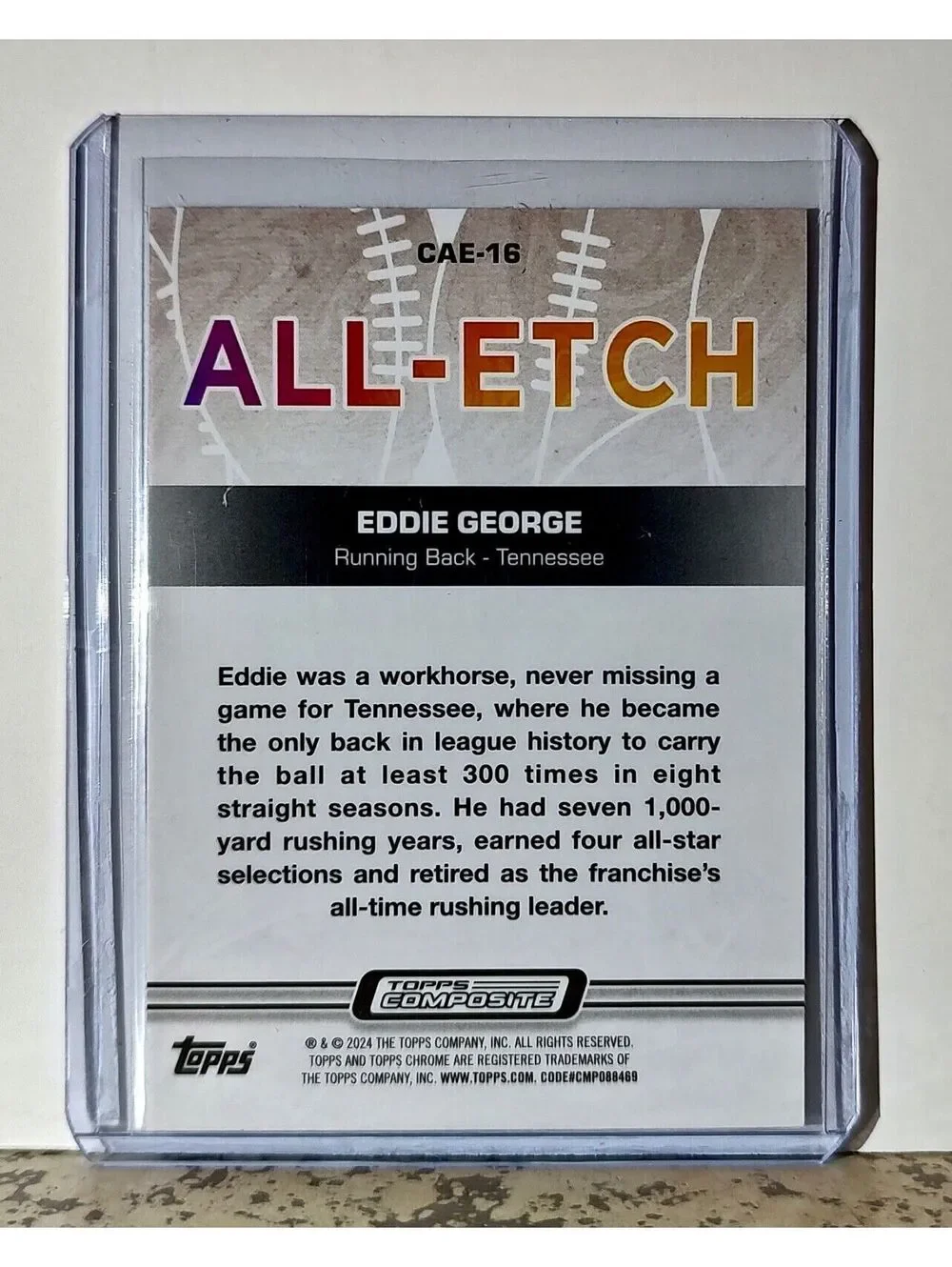 Eddie George 2023 Topps Chrome All-Etch NFL #CAE-16 Card Tennessee Titans